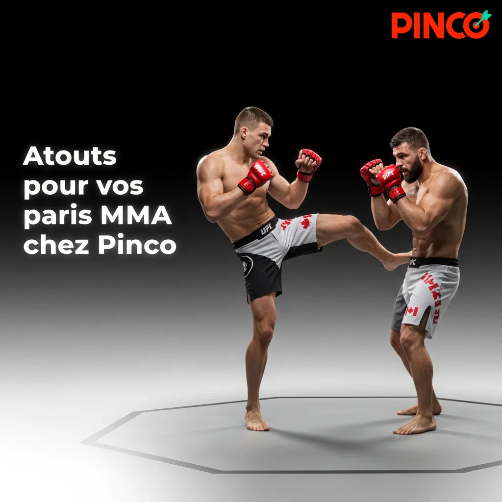Bannière Pinco: atouts paris MMA — marchés complets, cotes live, Cash Out, combinés, limites claires, dépôts et retraits.