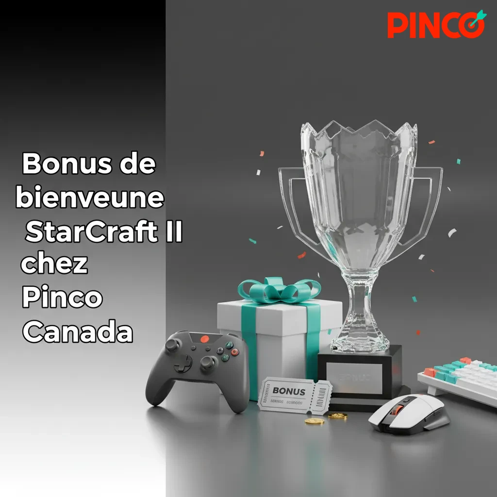 Bannière Pinco Canada: bonus de bienvenue StarCraft II, C$7 500 + 250 tours gratuits, conditions applicables.