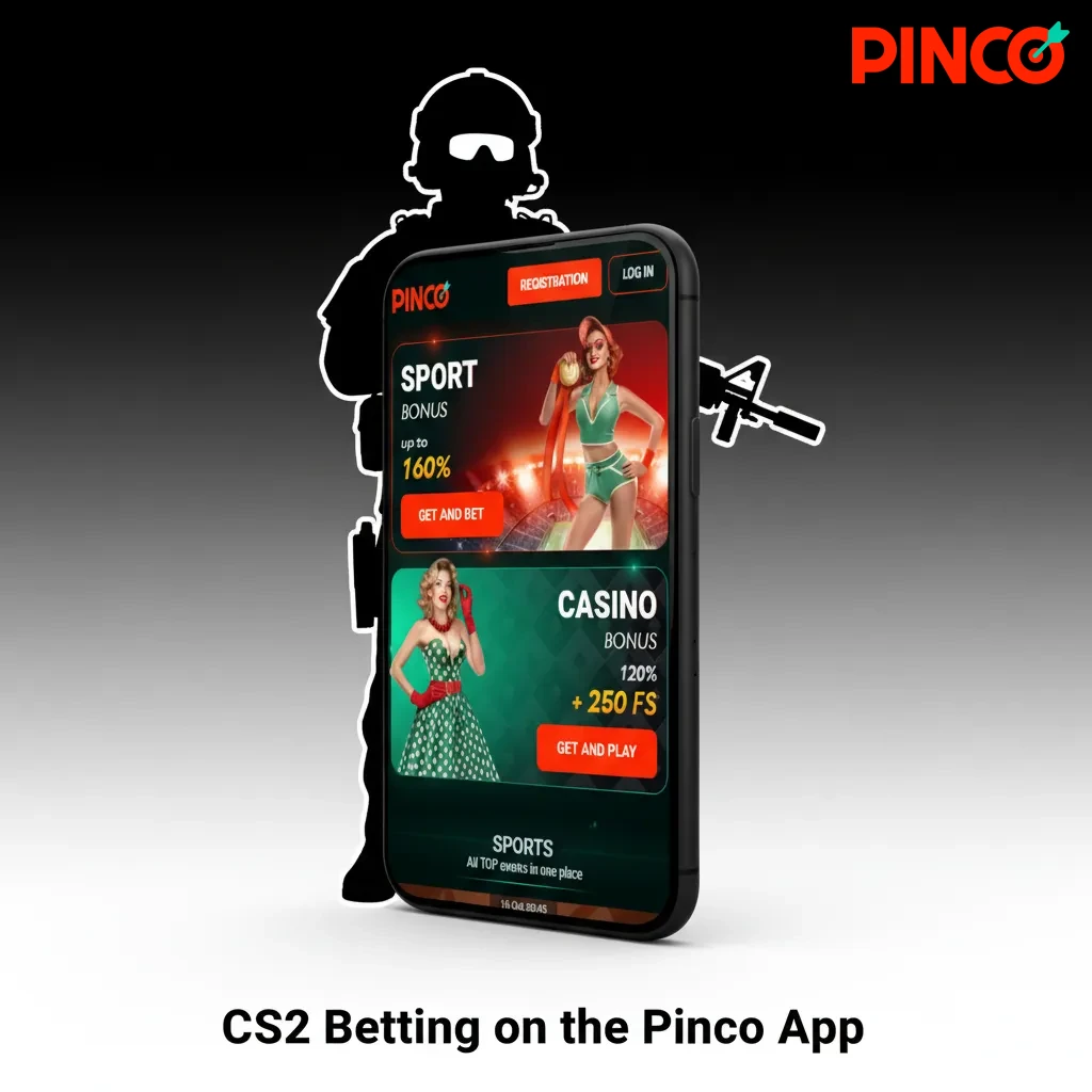 Pinco mobile app screens showing CS2 betting, live odds, and fast bet placement on iOS and Android.