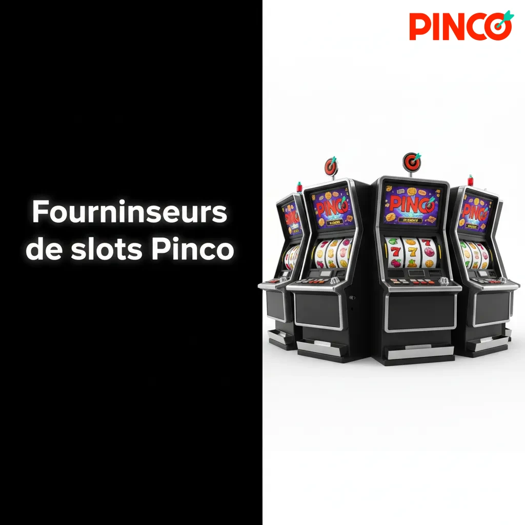 Lobby Pinco des fournisseurs de slots: 45 studios; logos avec jeux: Pragmatic 250+, Play’n GO 200+, Games Global 500+, etc.