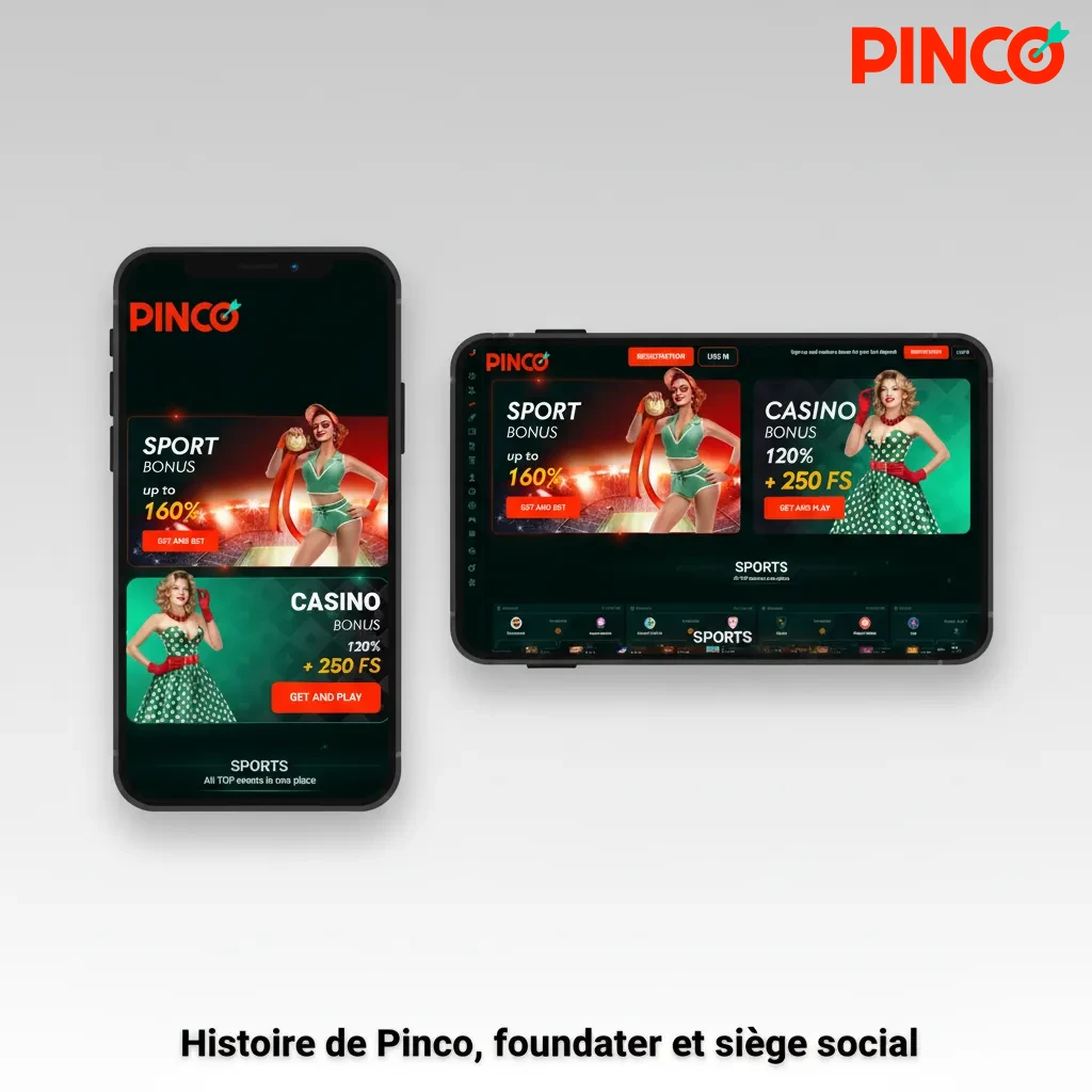 Illustration de Pinco: histoire, fondateur, siège social, plateforme canadienne de paris licenciée, équité et croissance.