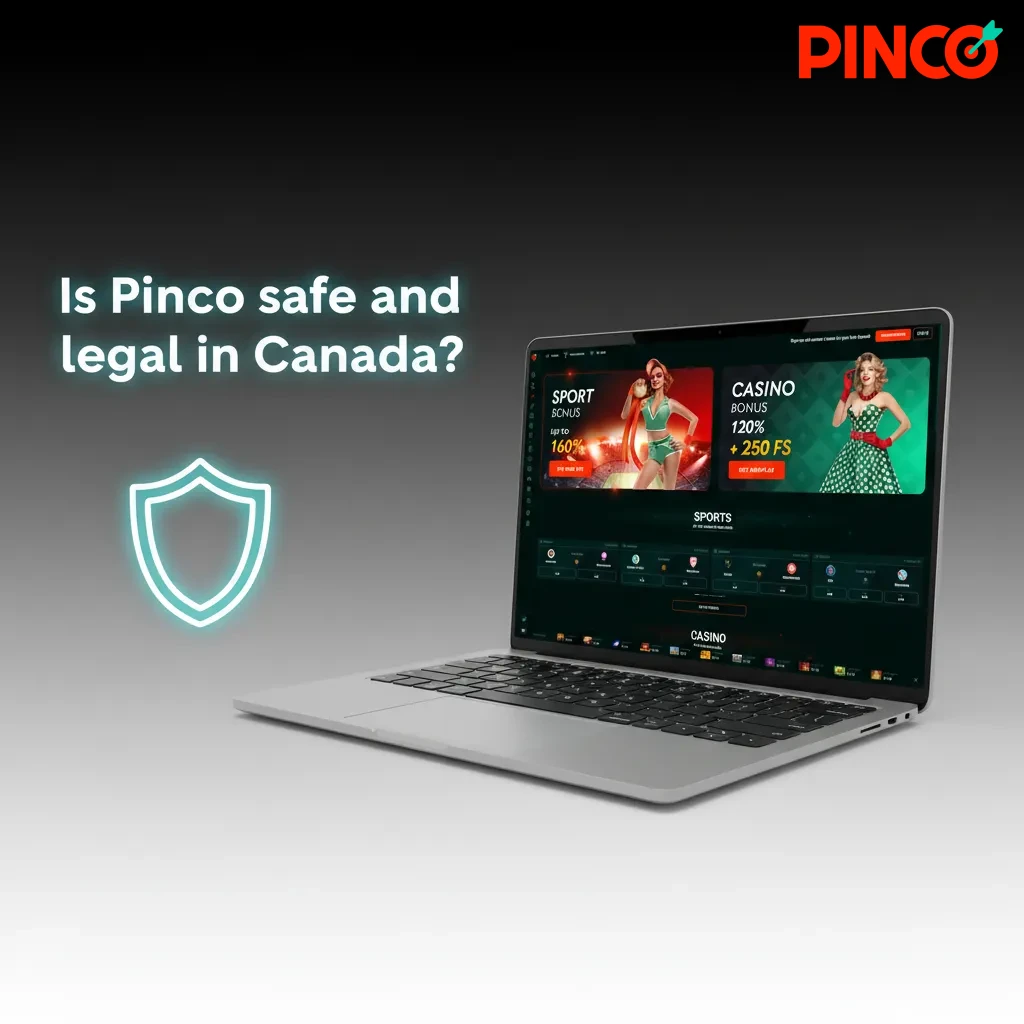 Infographic on Pinco's legality in Canada: licence, privacy policy, responsible gaming, and provincial eligibility.