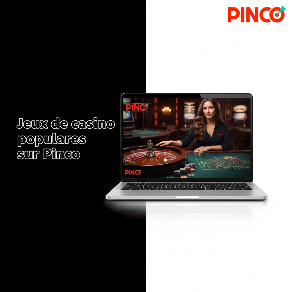 Bannière avec logos de jeux de casino Pinco: Book of Dead, Gates of Olympus; mobile et ordinateur, dollars canadiens.