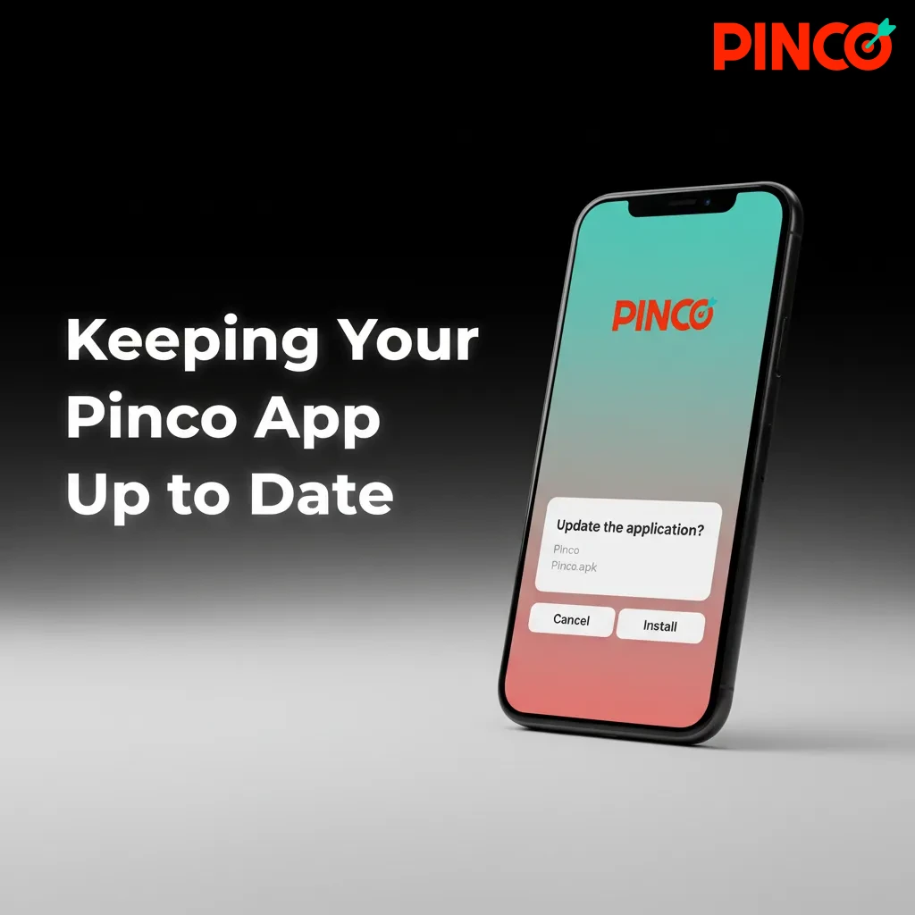 Phone showing Pinco PWA auto-updating, with refresh icon; latest features and bug fixes load automatically