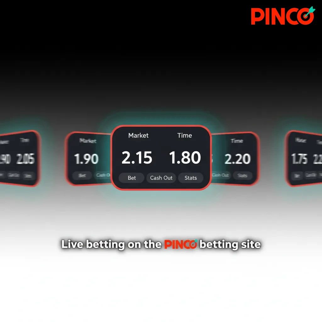 Pinco live betting screen with in-play odds for soccer, basketball, tennis, cashout on select markets, and live stats.