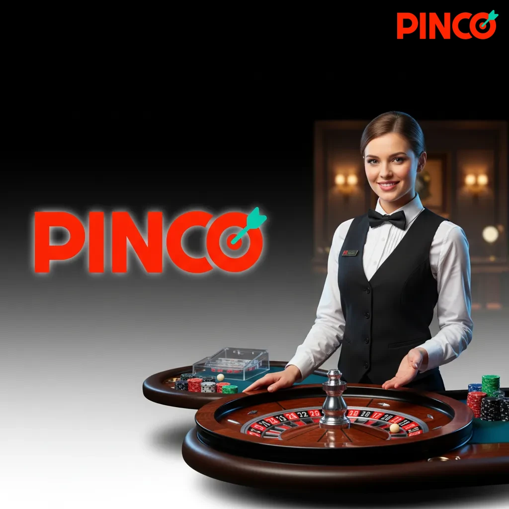 Pinco live dealer tables streaming real-time blackjack, roulette, baccarat, casino Hold'em, and game shows.