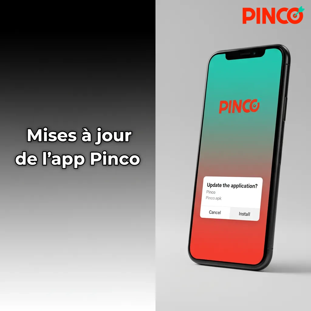 Bannière Pinco: la PWA se met à jour automatiquement. Actualisez ou videz le cache; pas d’APK ni App Store.