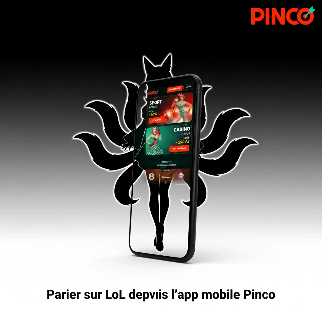 Smartphone avec l’app Pinco: paris LoL, cotes en direct et ligues (Worlds, MSI, LCK), téléchargements iOS/Android, Canada.