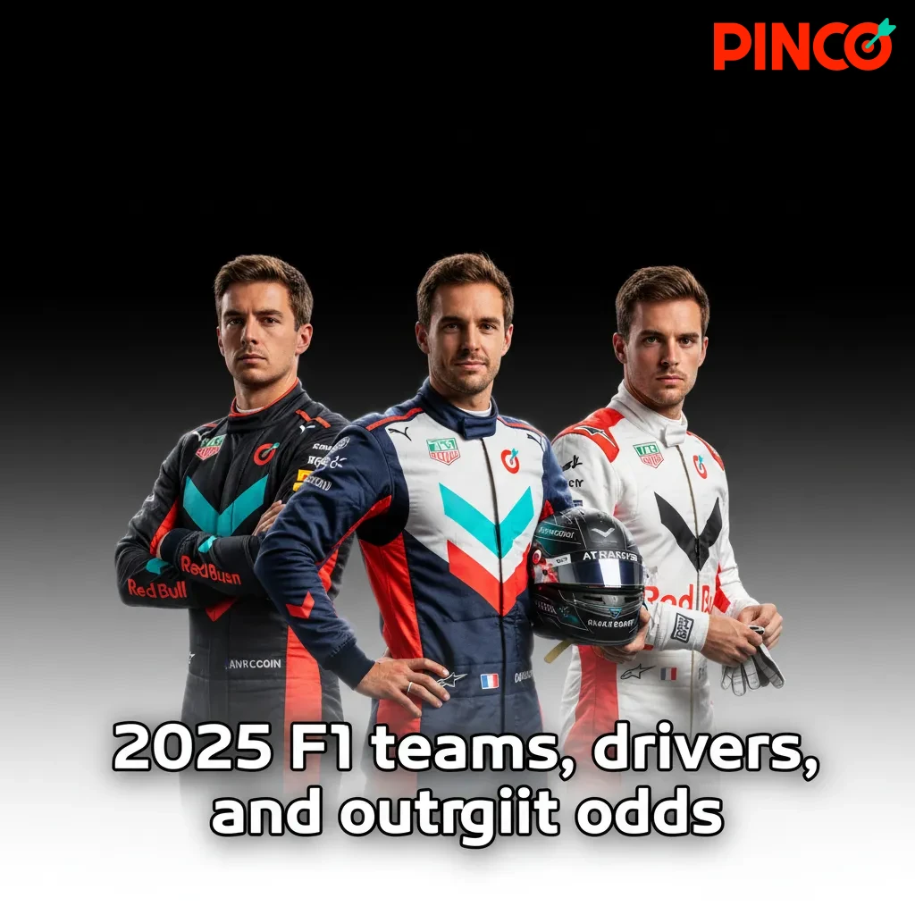 Projected 2025 F1 teams and drivers table with live outright championship odds; some seats TBA.
