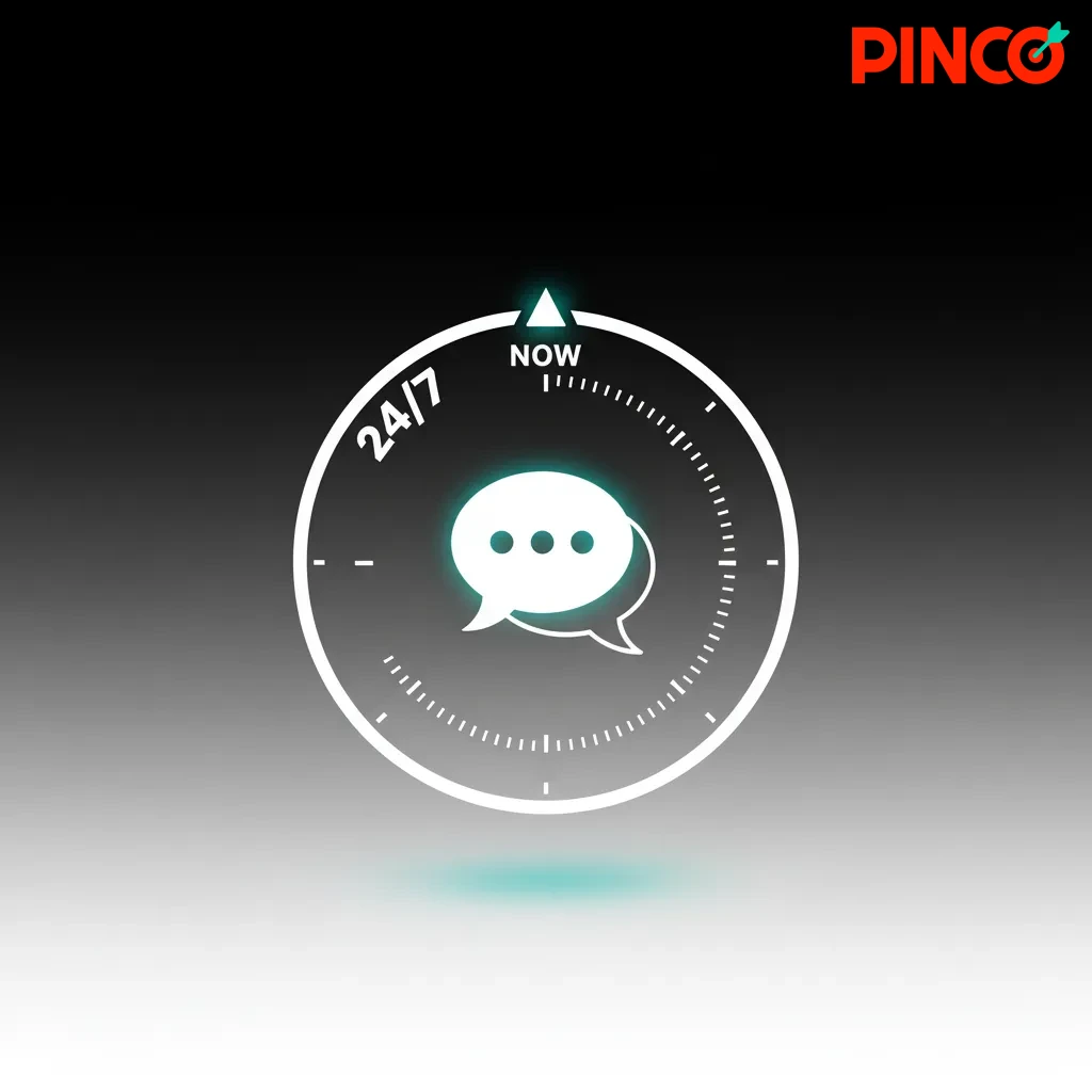 Live chat interface with agent icon, 24/7 support in English/French, first reply under 2 minutes.