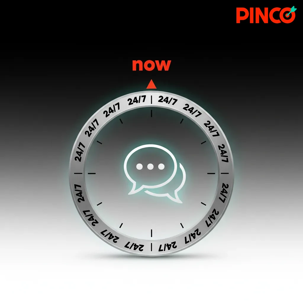 Bannière Pinco: Clavardage en direct 24/7, FR/EN, réponses rapides pour demandes urgentes.
