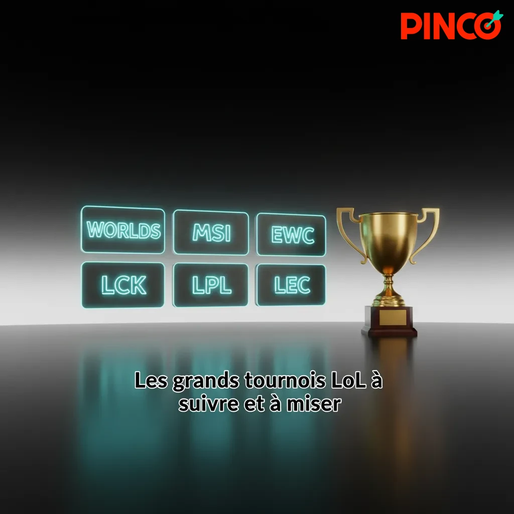 Infographie des grands tournois LoL à suivre pour parier: Worlds, MSI, EWC, LCK, LPL, LEC