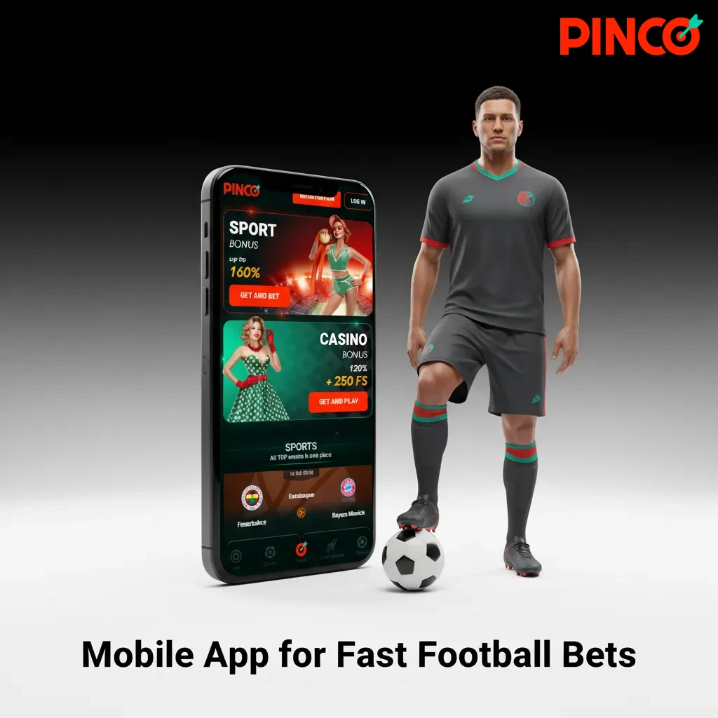 Pinco betting app on iOS and Android showing football odds, in-play bets, cash out, live scores, betslip, and alerts.