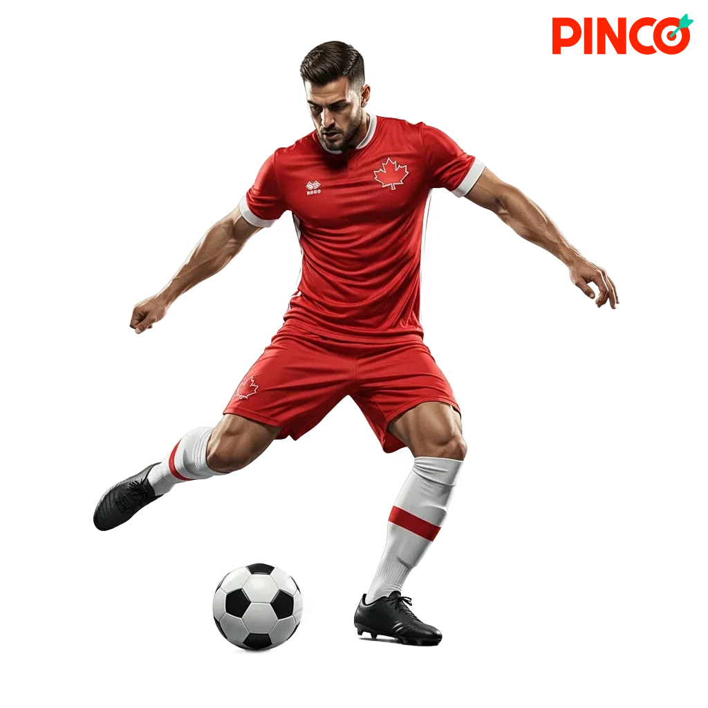 Paris de football en ligne au Canada sur Pinco, cotes en direct, appli mobile, bonus de bienvenue.