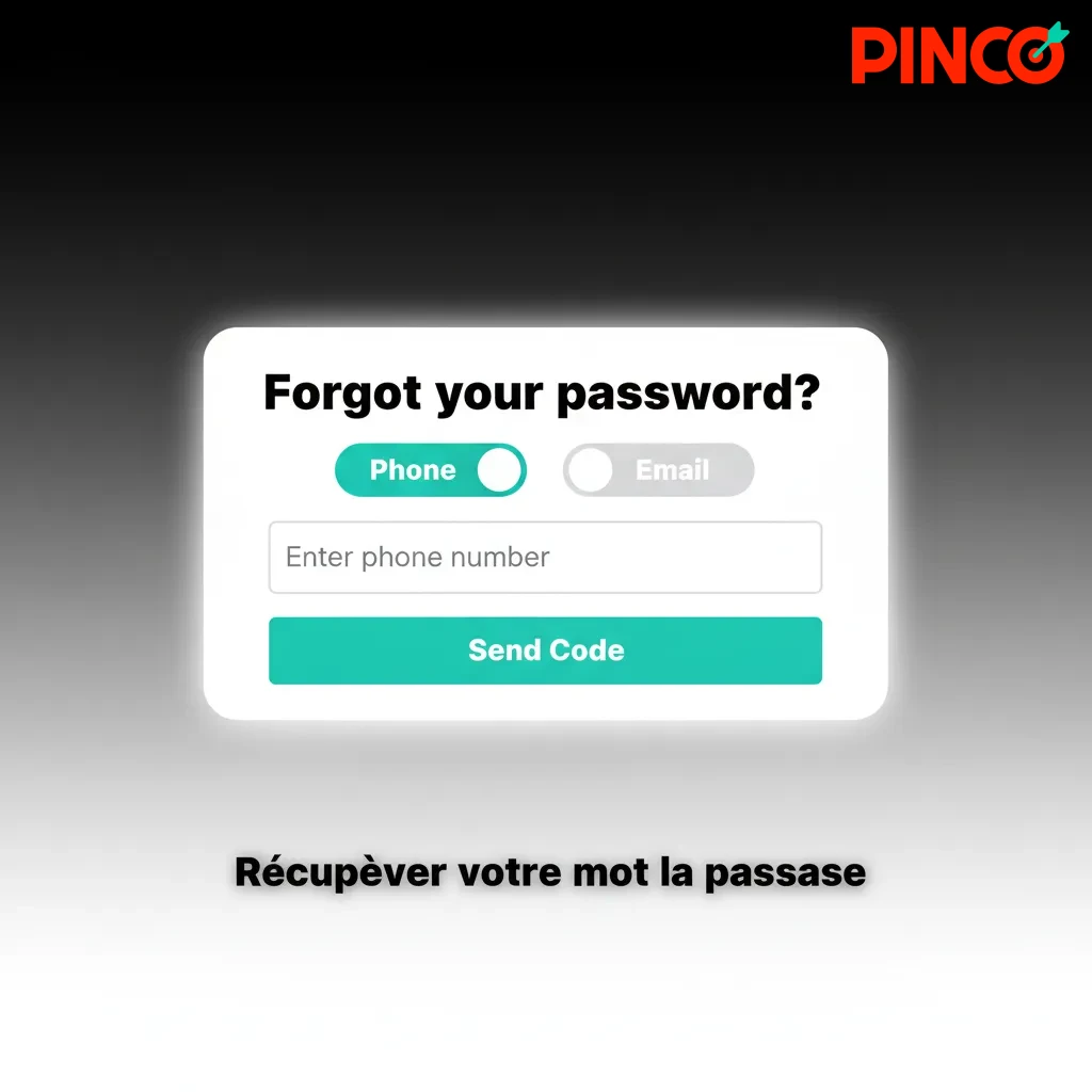 Écran 'Récupérer votre mot de passe' montrant étapes: accès, email/SMS, lien ou code, nouveau mot de passe, activer 2FA.