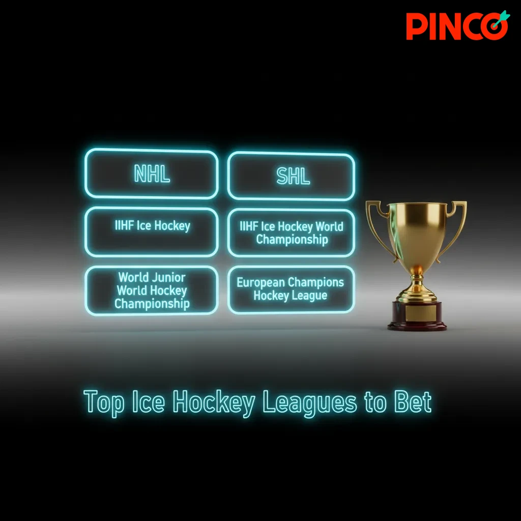 Top ice hockey leagues to bet: NHL, AHL, CHL (OHL/WHL/QMJHL), IIHF Worlds & U20, NCAA D1, KHL, SHL, Liiga, DEL.