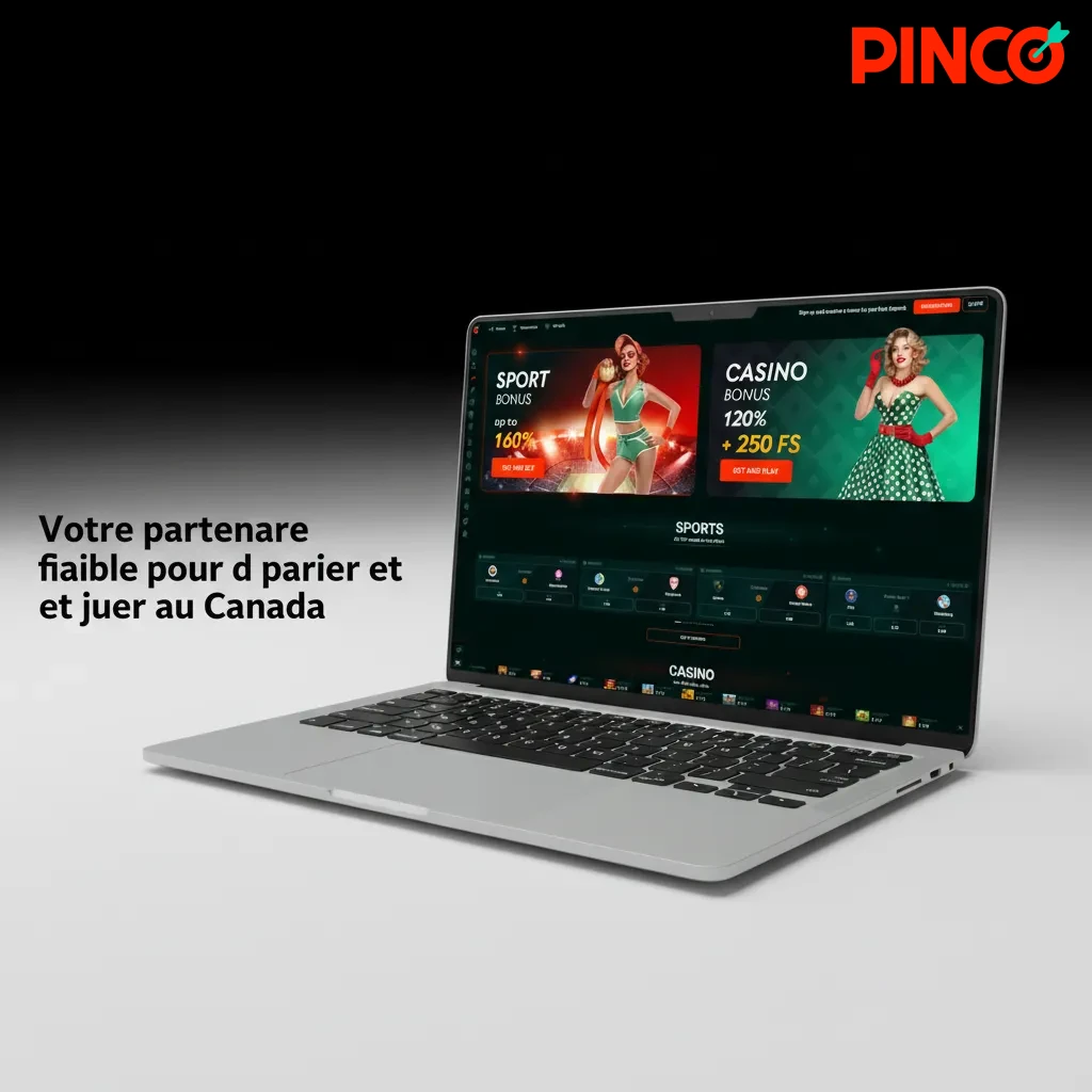 Application de paris sportifs Pinco au Canada, marchés LNH, NBA, ATP, cotes en direct, sécurité A2F et alertes mobiles.