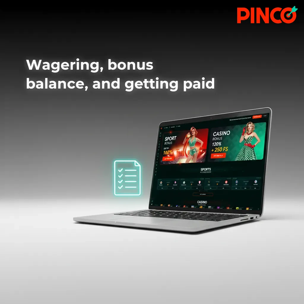 Infographic on bonus wagering: cash first, 35x incl. free spins, slots 100%, table 10%, time limits, max bet.