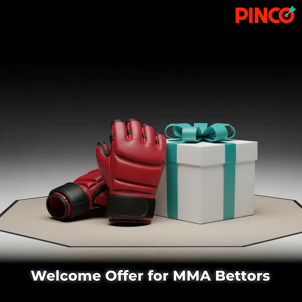 Welcome offer for MMA bettors on Pinco: dollar-value sign-up bonus in bet credits after qualifying first bet; terms apply.