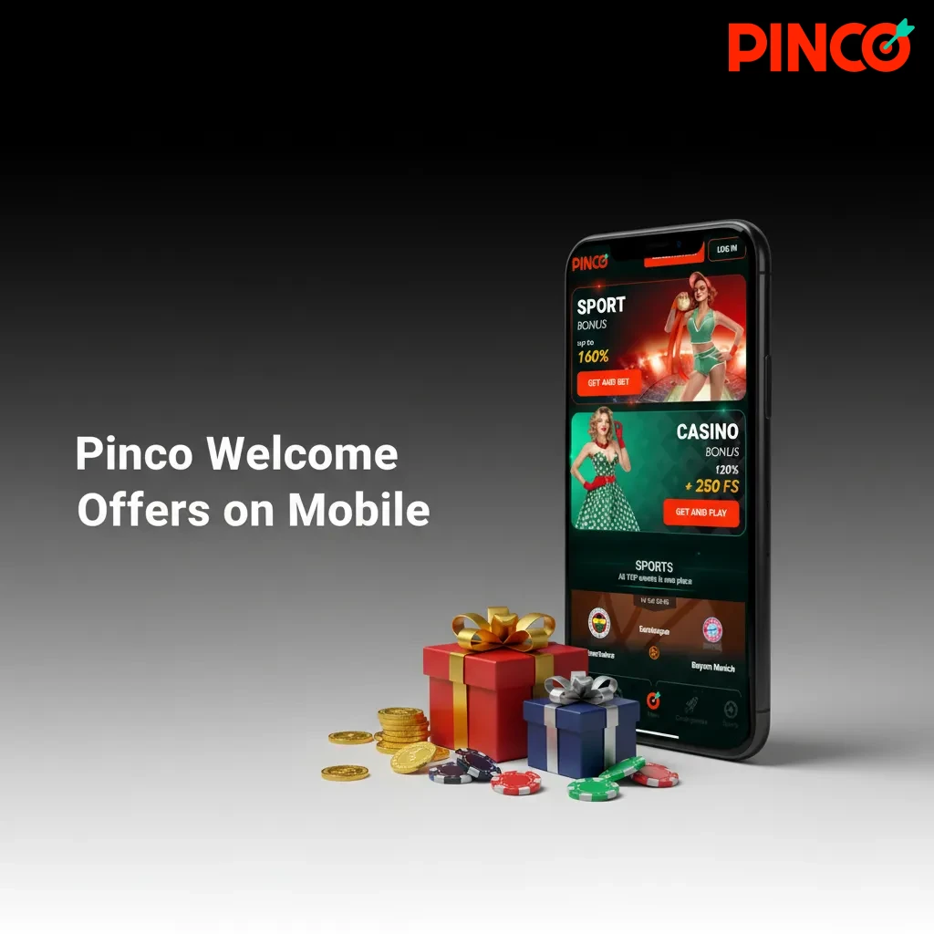 Pinco mobile welcome offers: casino bonus up to C$7,500, 250 free spins, sports odds boosts and free bets; terms apply.