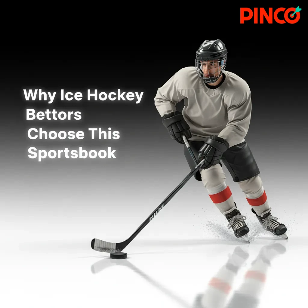 Infographic of hockey betting features: deep markets, live odds, player props, live data, Bet Builder, Cash Out, safeguards.