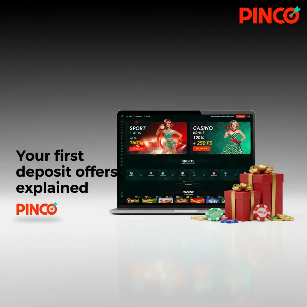 Infographic explaining first deposit offers: casino up to C$7,500+250 spins, sportsbook 100% to C$200, live casino 20% back