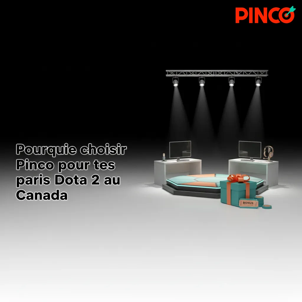 Affiche Pinco paris Dota 2 Canada: bonus 7 500 C$ + 250 FS, Interac, app live, cotes fortes, support 24/7 en français.