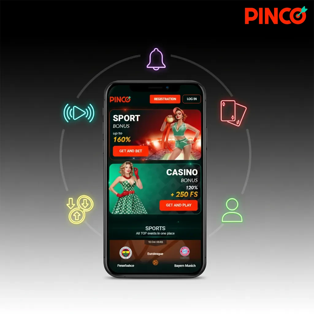 Pinco app: fast bets, casino & sports, CAD/Interac payments, live betting, cash-out, 24/7 support.