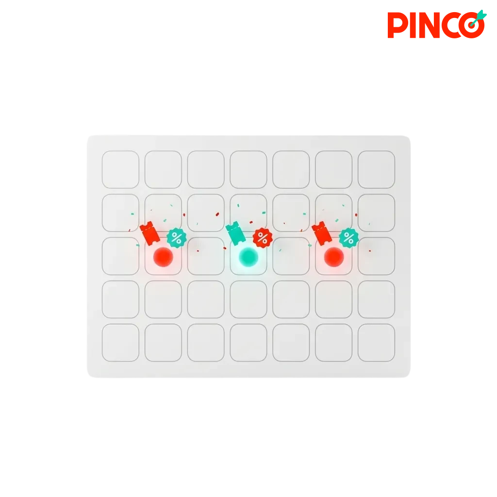 Pinco casino welcome bonus promotion showing registration code for up to C$7,500 plus free spins and sports betting boost