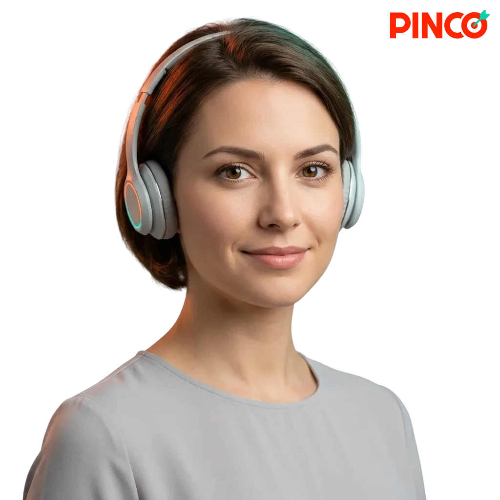 Représentation visuelle des options de contact multicanal de Pinco Canada en français et anglais