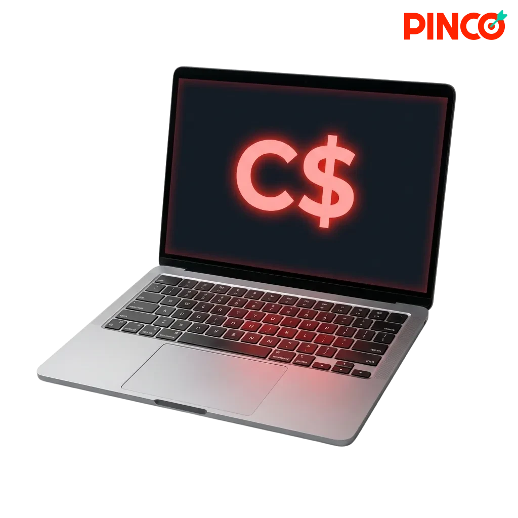 Canadian players withdrawing funds from Pinco casino using Interac, Gigadat, or VISA/Mastercard with welcome bonuses available