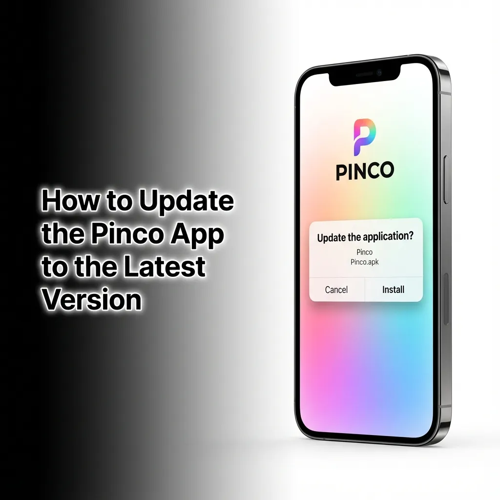 Pinco app interface showing automatic web-based updates with latest features and improvements loading instantly