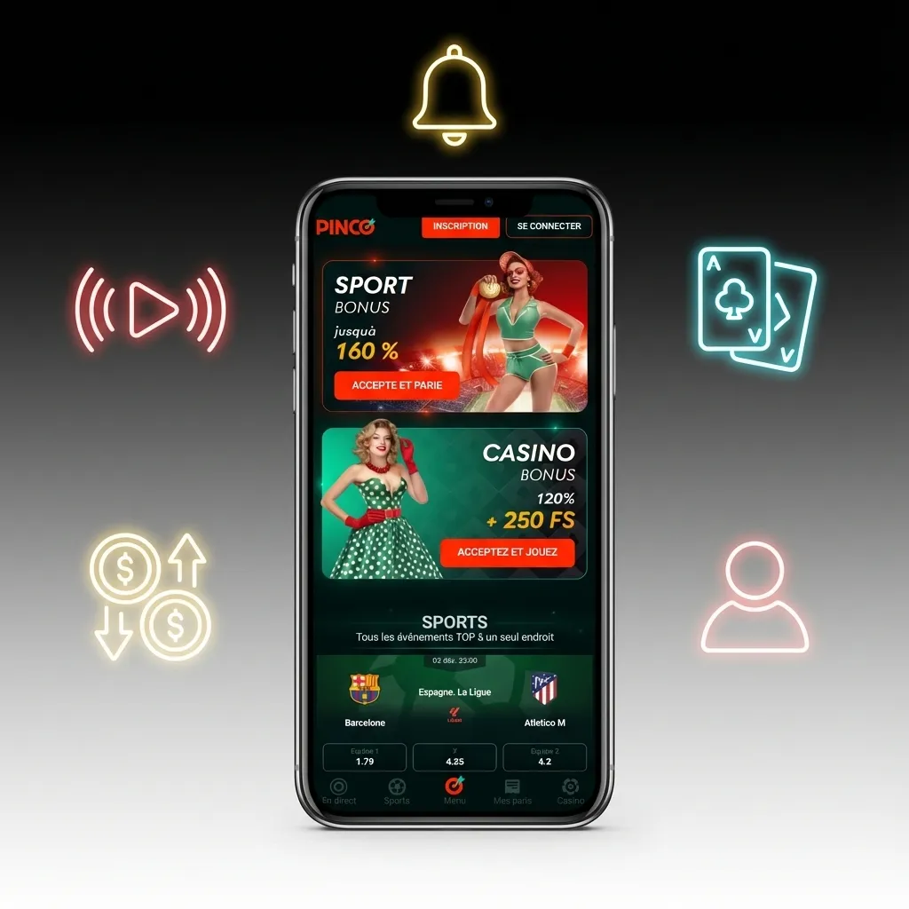 Pinco mobile app features: instant access, Canadian payments, 3000+ games, sports betting, 24/7 support, fast withdrawals