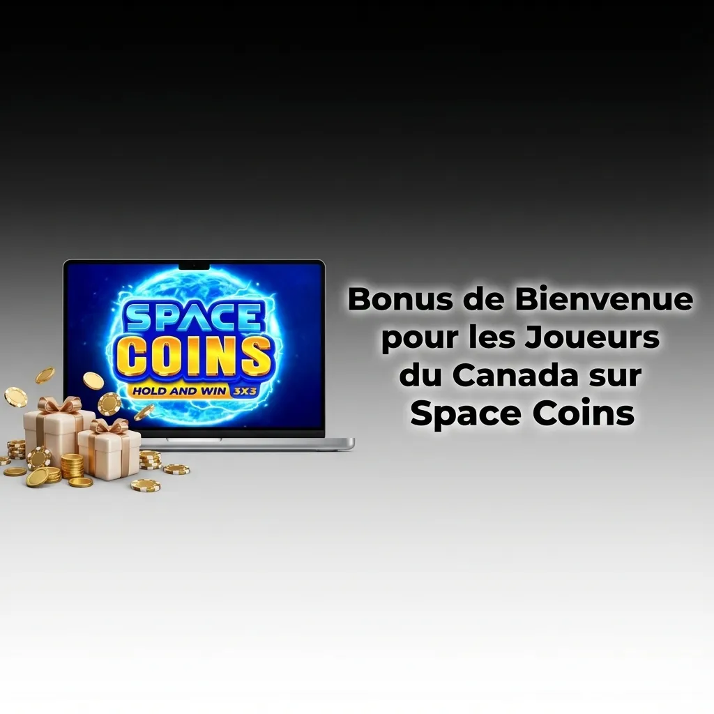 Canadian players claiming welcome bonus on Space Coins casino with deposit options and free spins promotion display