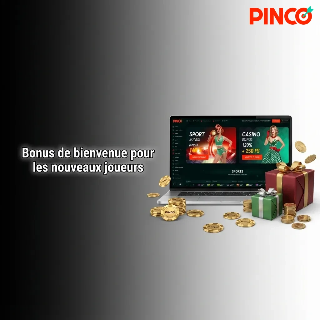 Welcome bonus offer showing casino and sports betting options with deposit requirements and promotional terms