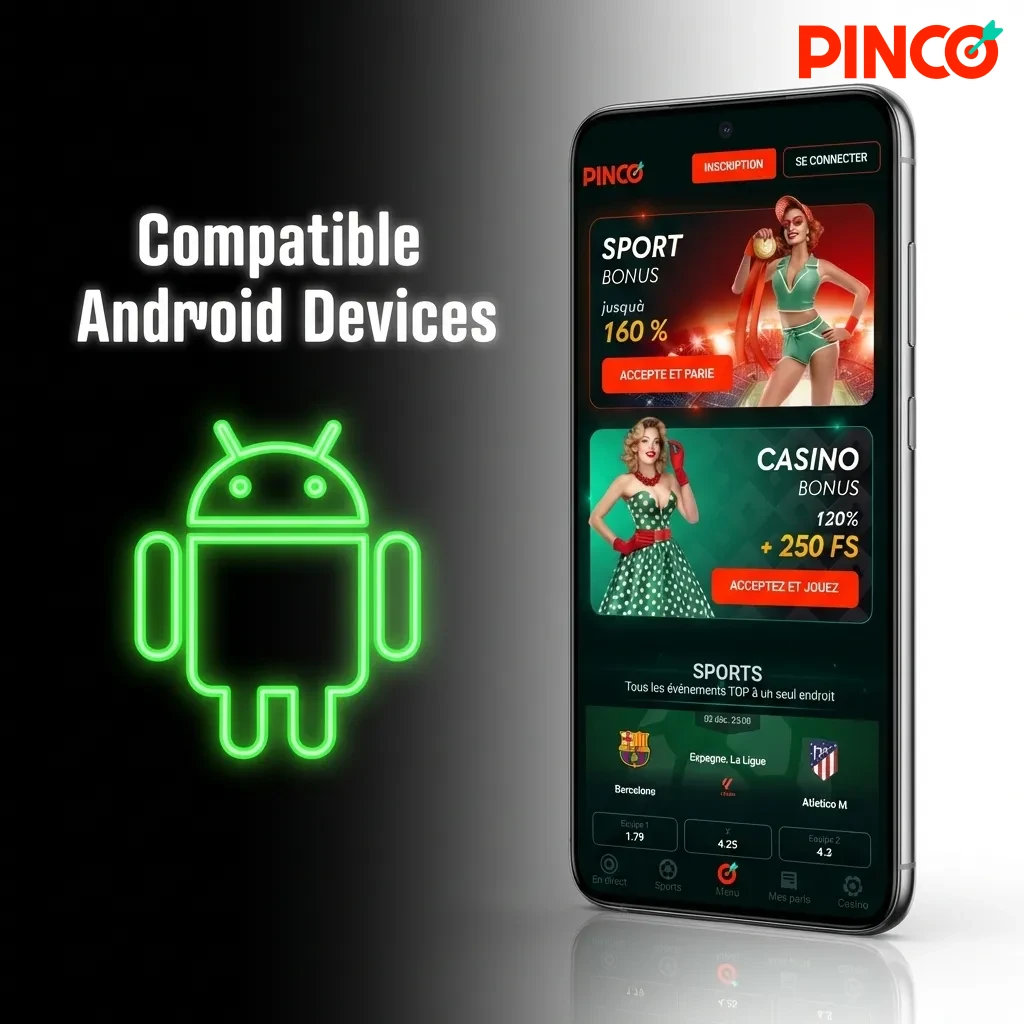 List of compatible Android devices including Samsung Galaxy, Google Pixel, OnePlus, Xiaomi, Motorola, LG, Huawei, and Sony models