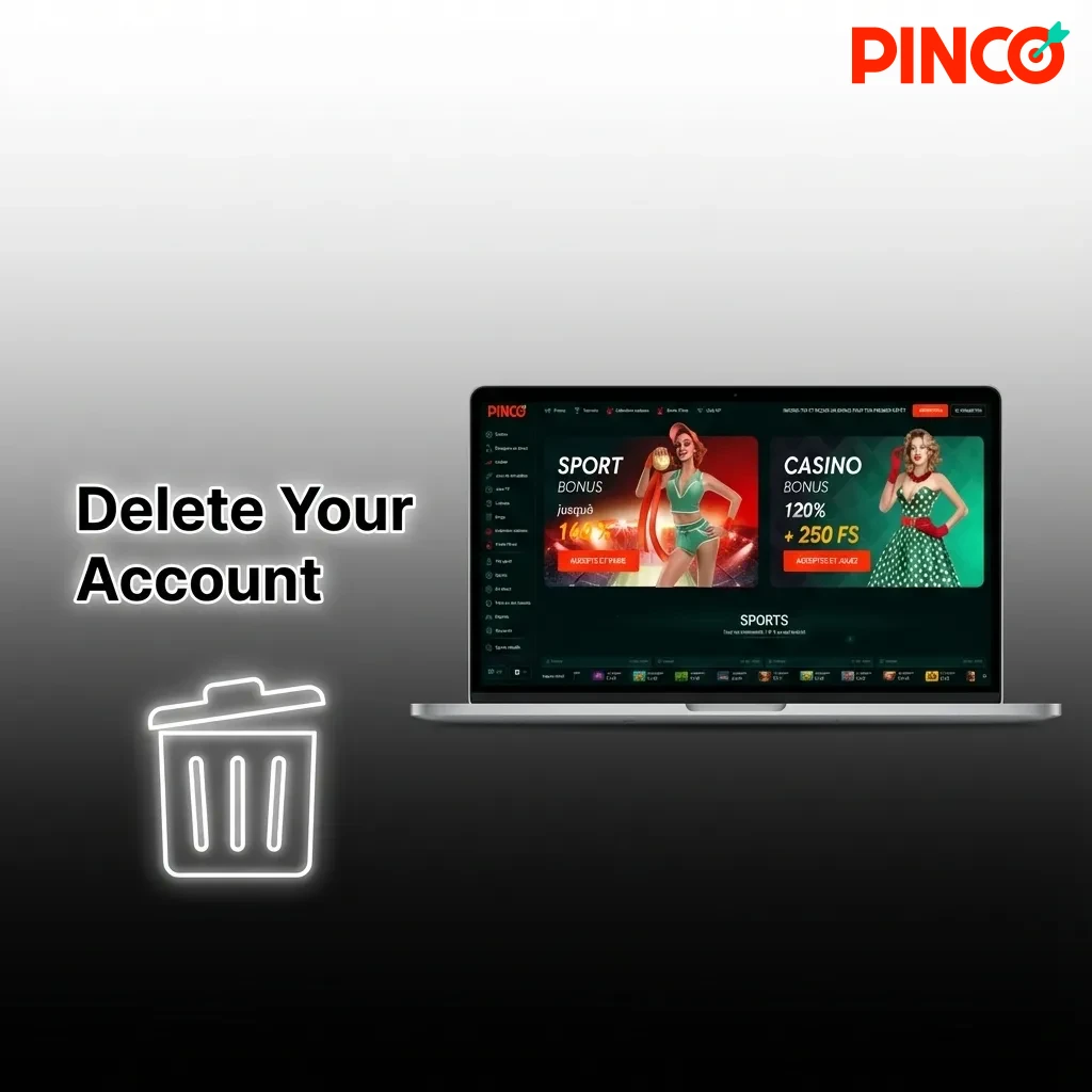 Person selecting delete account option in account settings menu on gambling platform interface