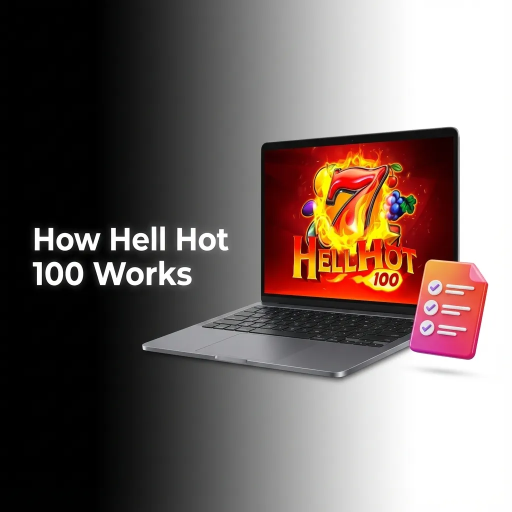 Five-reel slot grid showing 100 paylines, wild symbols, scatter icons, and autoplay controls for Hell Hot 100 game.