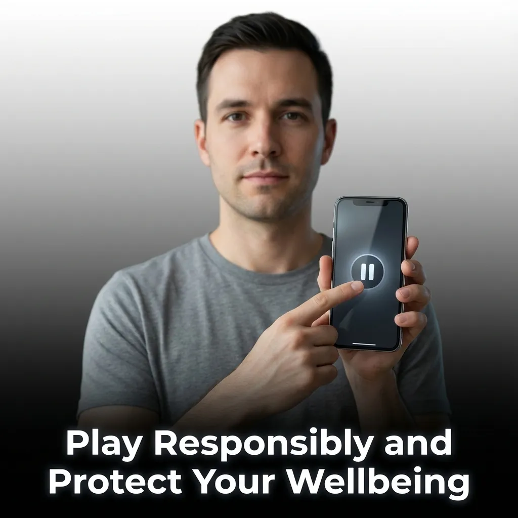 Person setting budget limits on gambling app to maintain responsible play and financial wellbeing