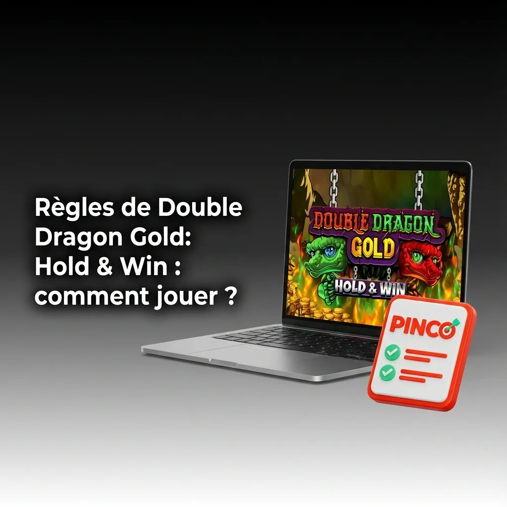 5-reel slot machine grid showing Double Dragon Gold Hold & Win game with Wild symbols and Bonus feature indicators