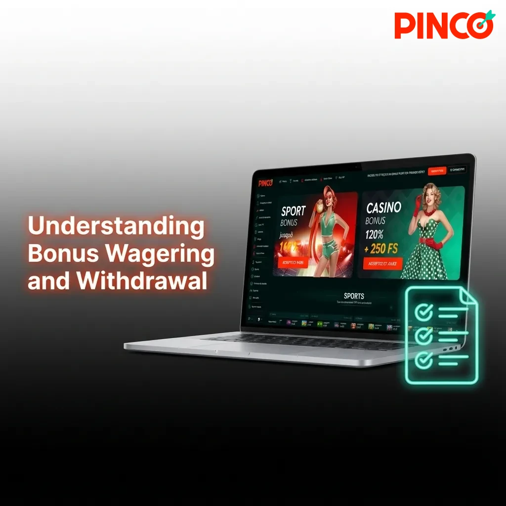 Diagram showing bonus account structure with wagering requirements and withdrawal eligibility information