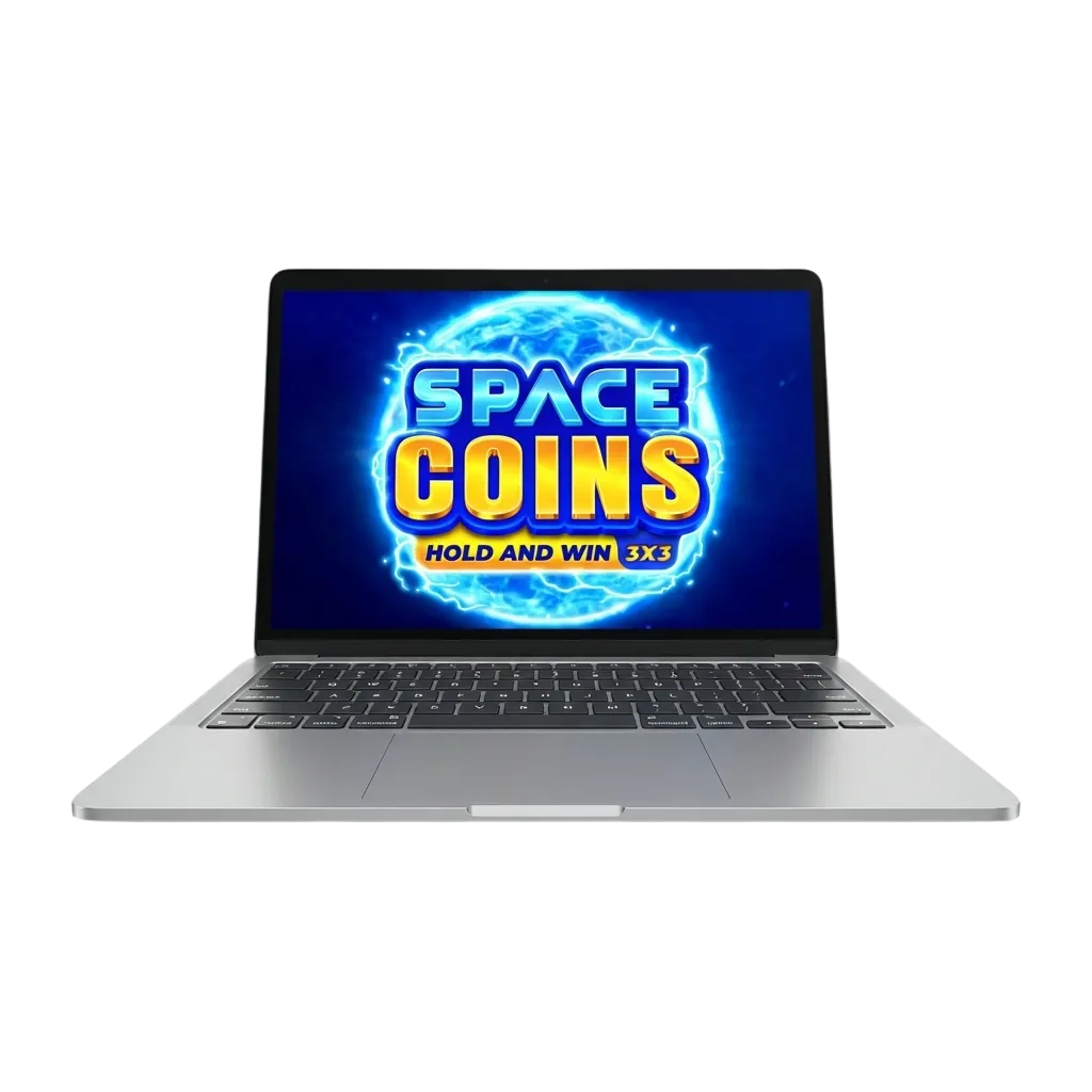 Space Coins slot game interface showing cosmic theme with coins and gameplay elements on Pinco casino platform